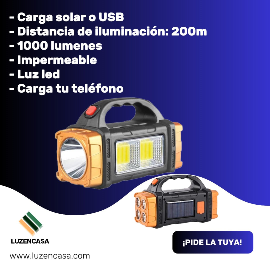 Linterna/Bateria portátil Carga Solar